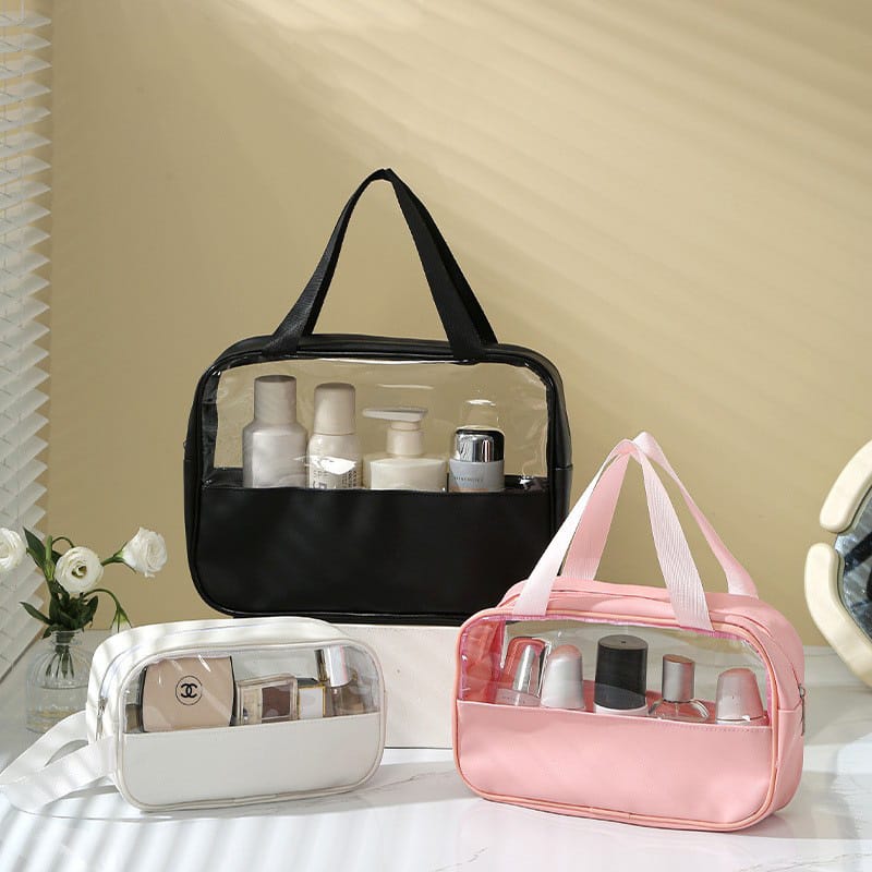3 Sizes Transparent Window Cosmetics Bag