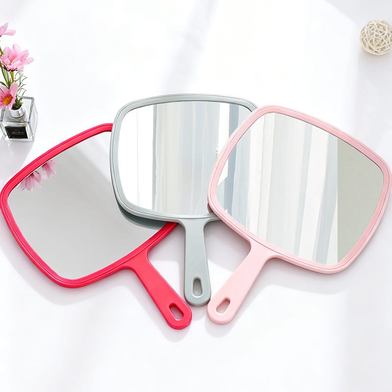 6 Color Large Oval Handheld Makeup Mirror