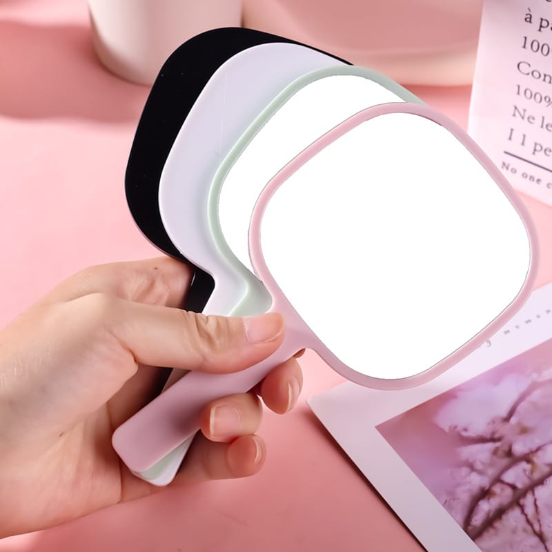 4 Color Oval Handheld Makeup Mirror