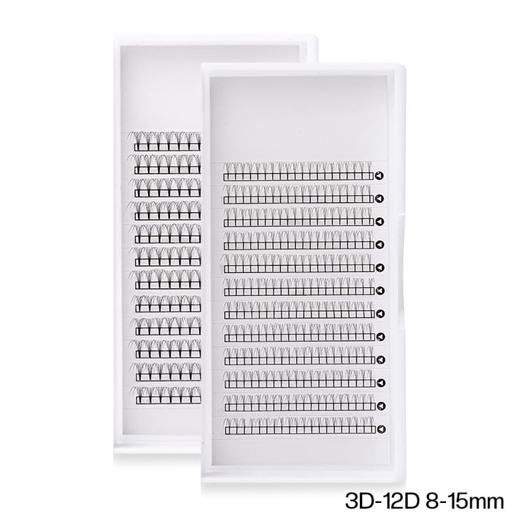 Short Narrow Premade Volume Eyelash Extensions 3D-12D | C/D Curl Pointy Base