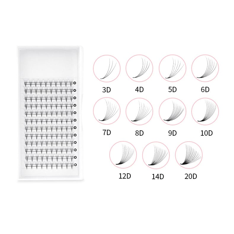 Premade Fans Volume Eyelash Extensions 3D-20D | C/D Curl Long Root Pointy Base Lashes