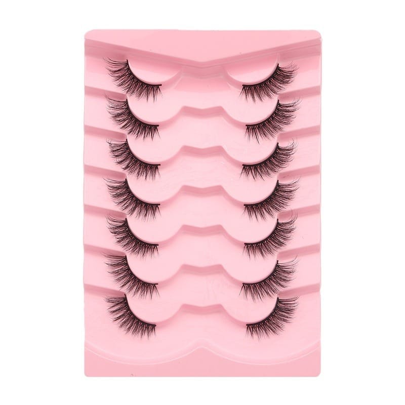 XYJ (12mm Fox Eye Half Faux Mink Lashes - 7 Pairs)