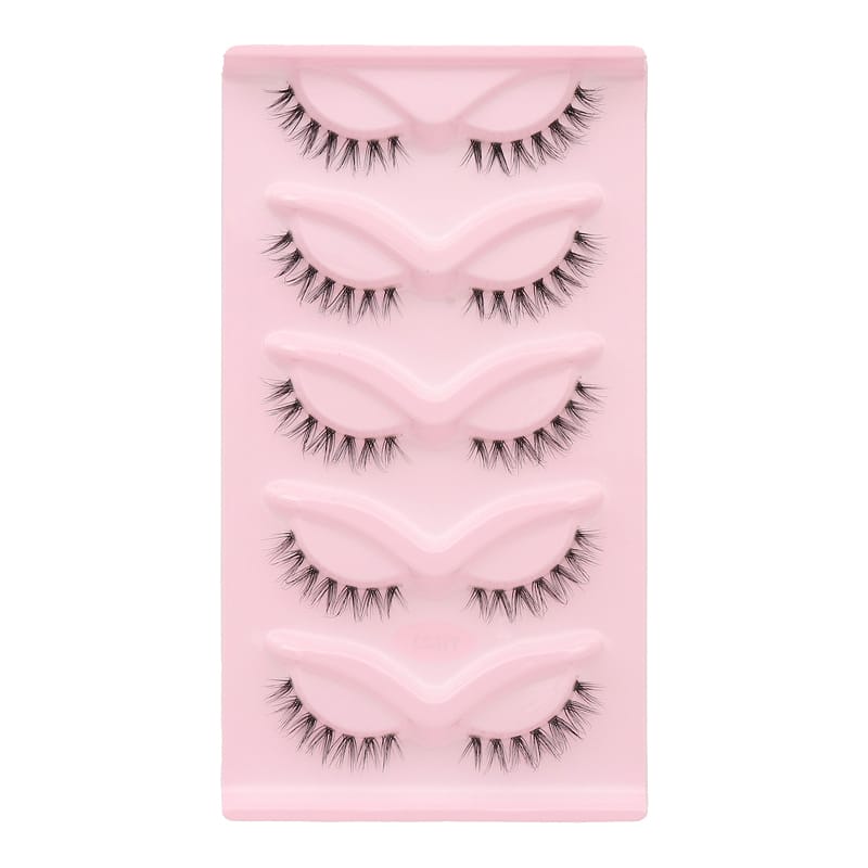XYJ (15mm Clear Band Natural Faux Mink Lashes - 5 Pairs)