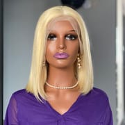 200 Density Platinum Blonde Bob 13x4 Lace Front Human Hair Wig