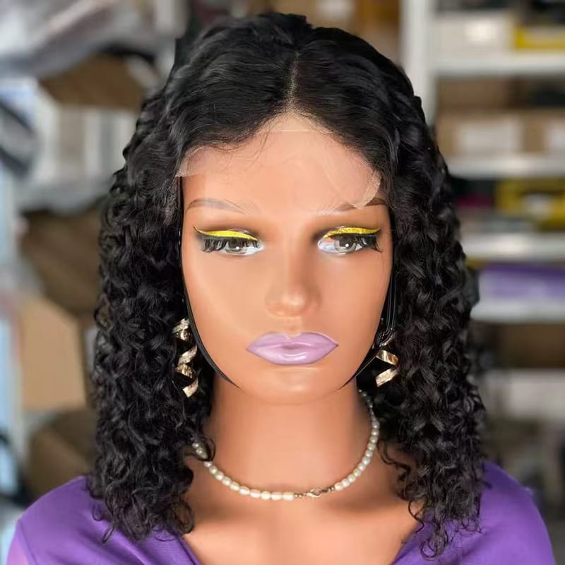 5x5 Glueless Double Drawn Pixie Curl Lace Front Human Hair Wig - Pre-Plucked