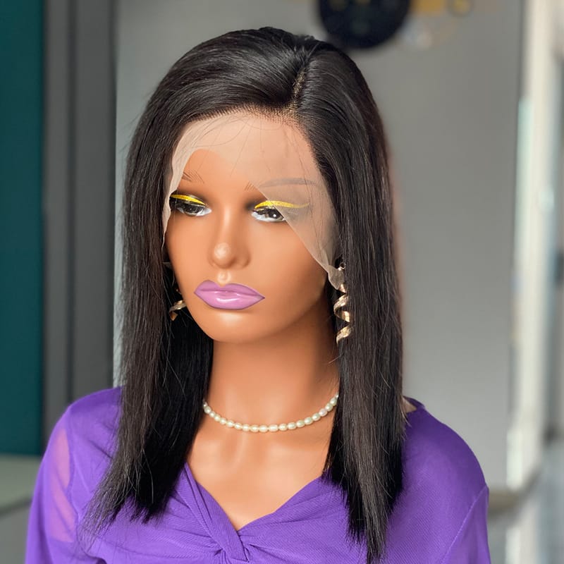 Double Drawn 200 Density Bob 13x4 Lace Front Human Hair Wig