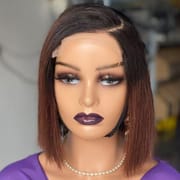 DD Bleached Glueless Bone Straight Brown Ombre Human Hair Wig