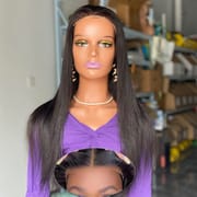 12A 180% Glueless 5x5 Bone Straight Lace Front Human Hair Wig - Bleached Knots