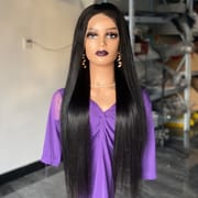 13x4 200% Straight Lace Front Human Hair Wig - Bleached Knots, 16-30 inch