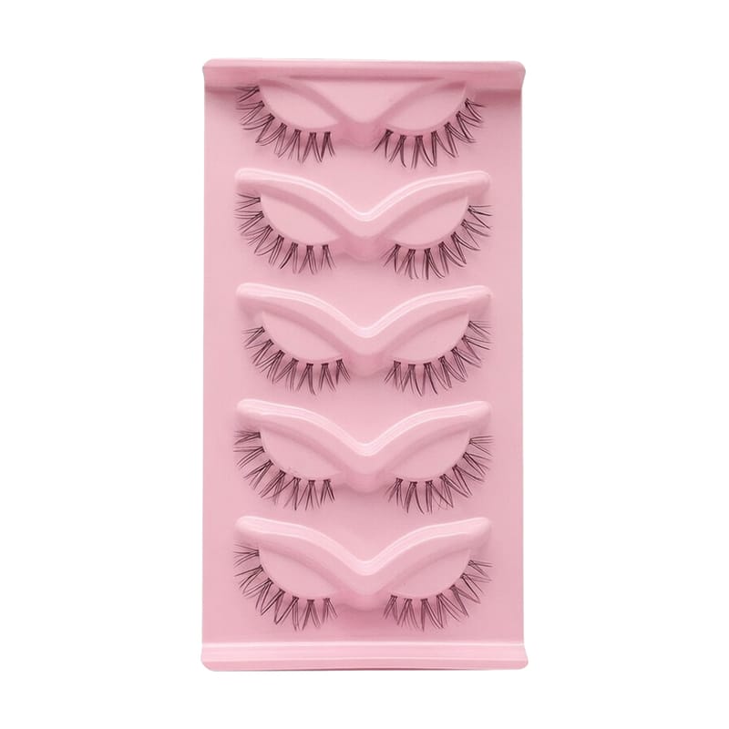 TSX (11-13mm Barbie Doll Airy Clear Band Faux Mink Lashes - 5 Pairs)