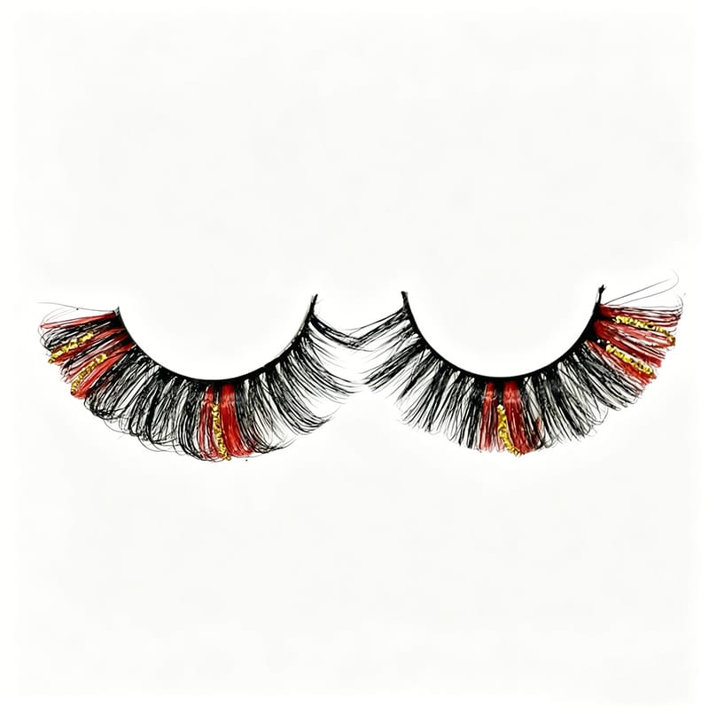 DCES (20mm Russian Glitter Colored Faux Mink Lashes)