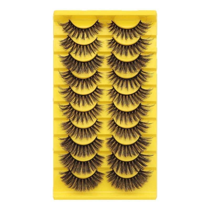 QL (10-17mm Wispy Volume Curled Faux Mink Lashes - 10 Pairs)