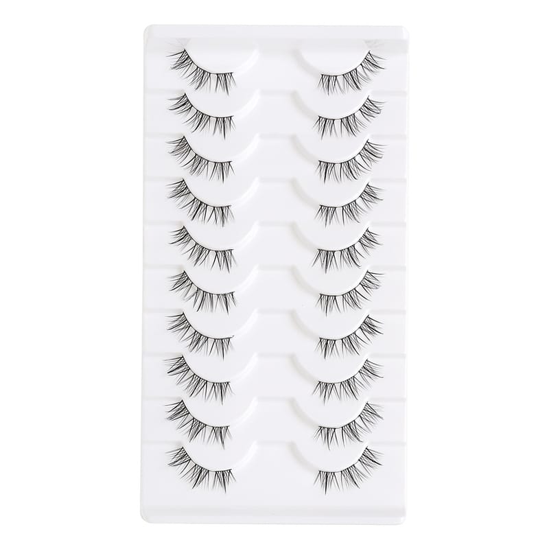 AB (10-13mm Anime Fairy Thin Band Faux Mink Lashes - 10 Pairs)