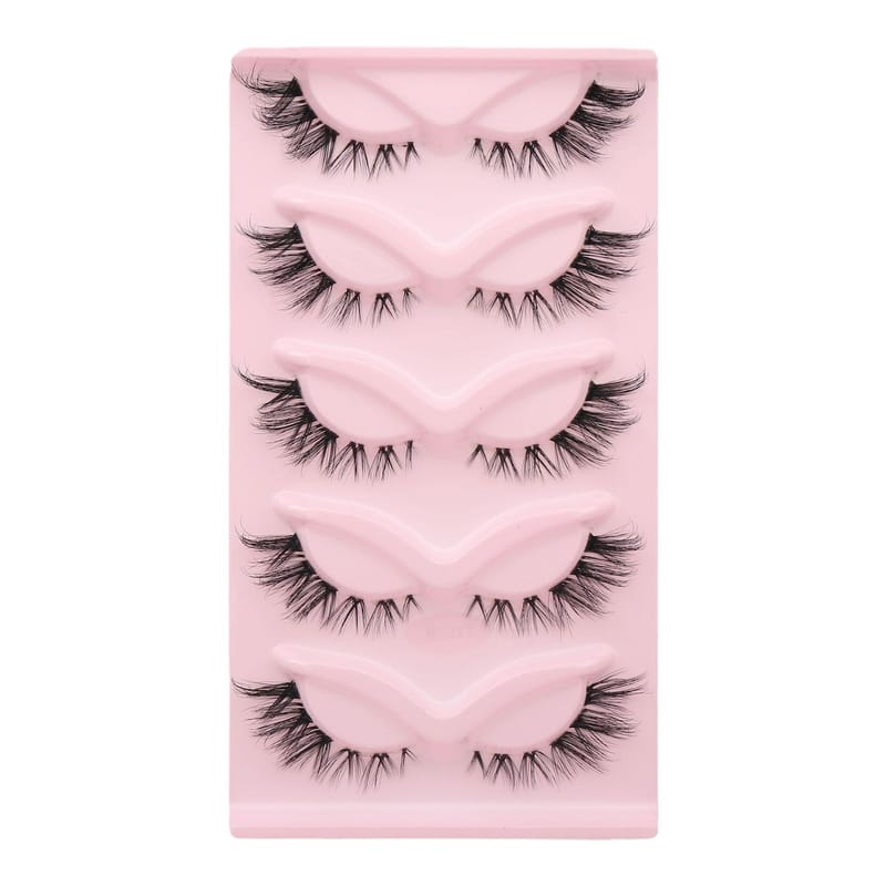 TYG (15mm Clear Band Spiky Fairy Faux Mink Lashes - 5 Pairs)