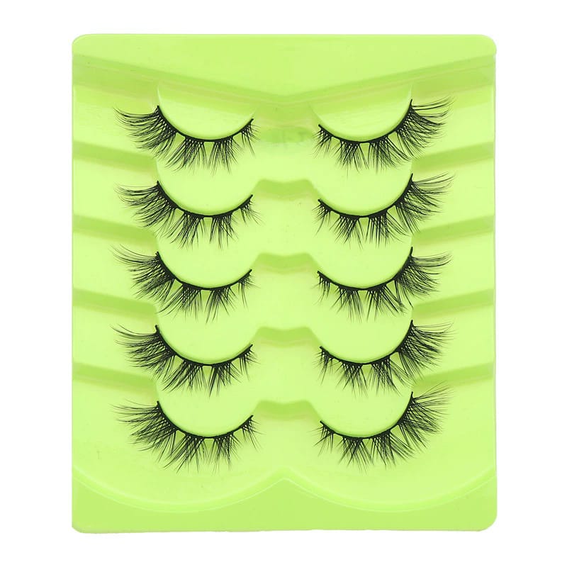 FDH (10-17mm Flared Cat Eye Spiky Faux Mink Lashes - 5 Pairs)