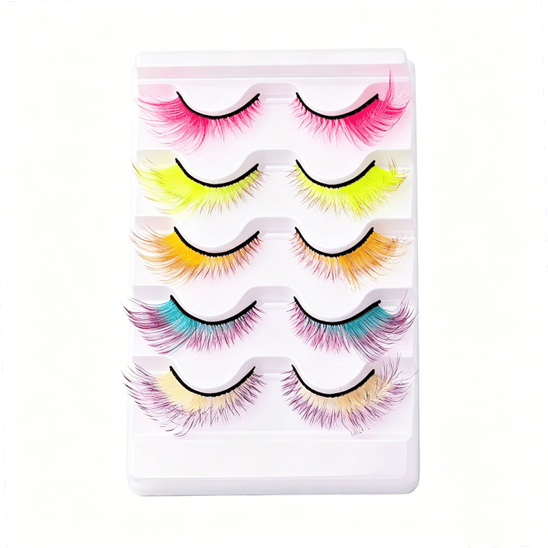 MY (Cat Eye Dramatic Volume Colored Faux Mink Lashes - 5 Pairs)
