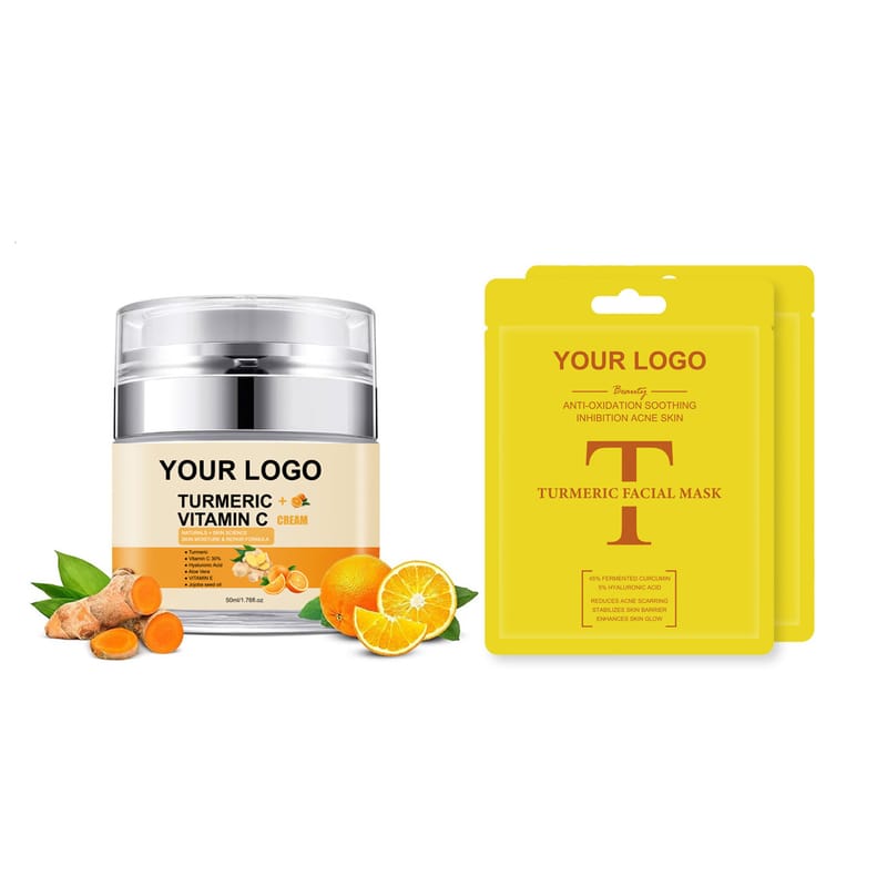 Turmeric Skin Care Set (Vitamin C Cream & Face Mask)