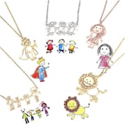Custom DIY Children’s Drawing Stainless Steel Necklace & Keychain