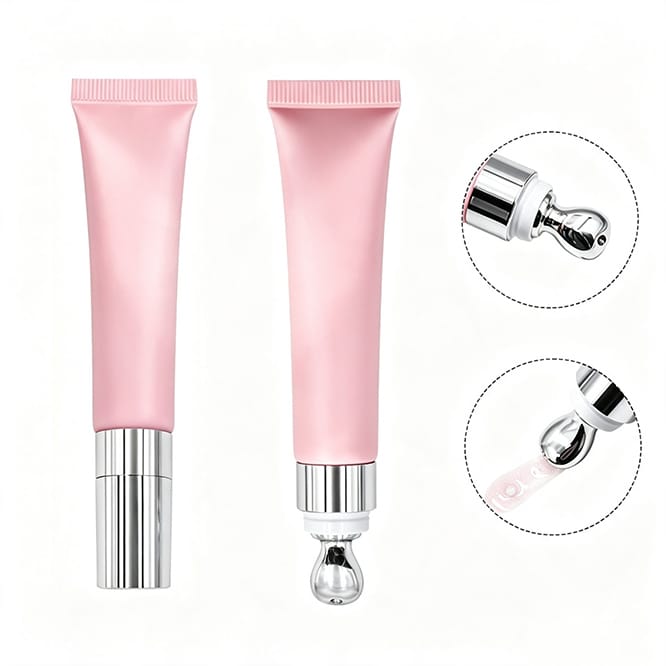 Pink tube with silver cap