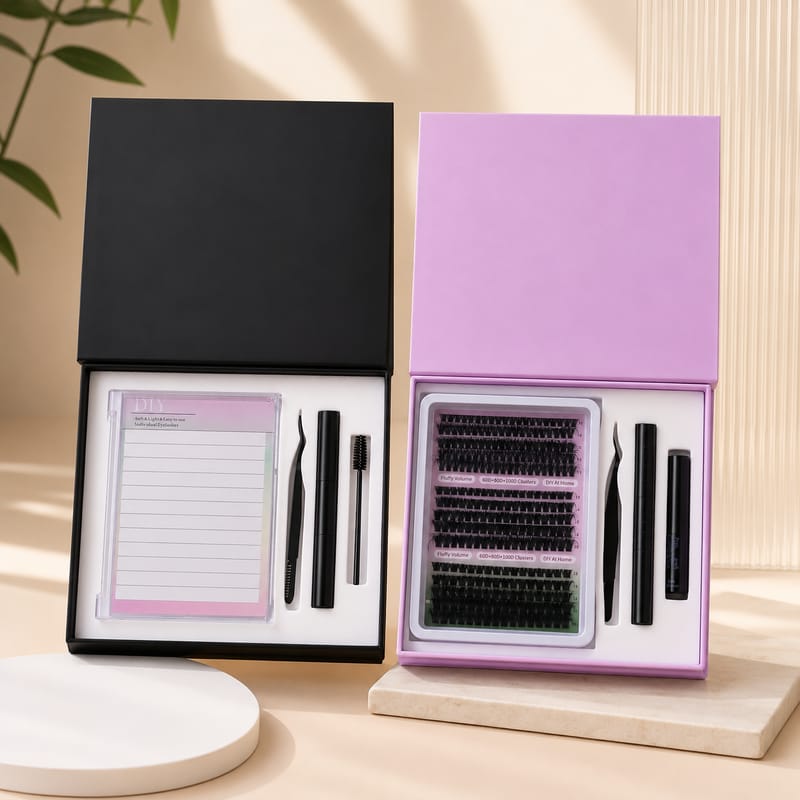 2-Color DIY Lash Cluster Kit Rigid Two-Piece Boxes