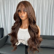 Brown Long Body Wave Wig - 13x4 Lace Front
