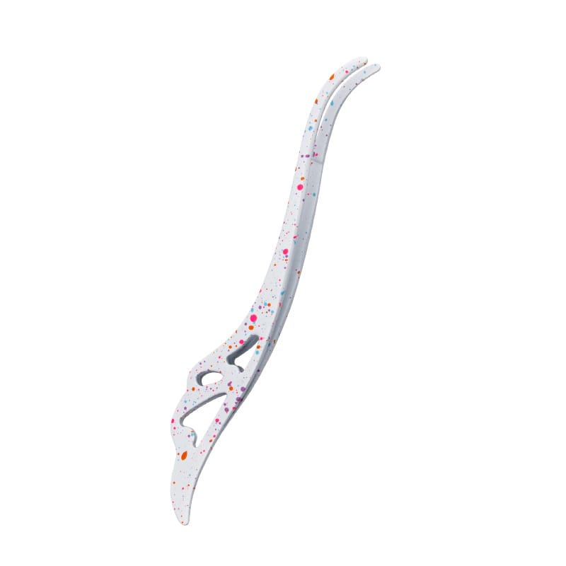 Feather Curved Jaw - White Dots