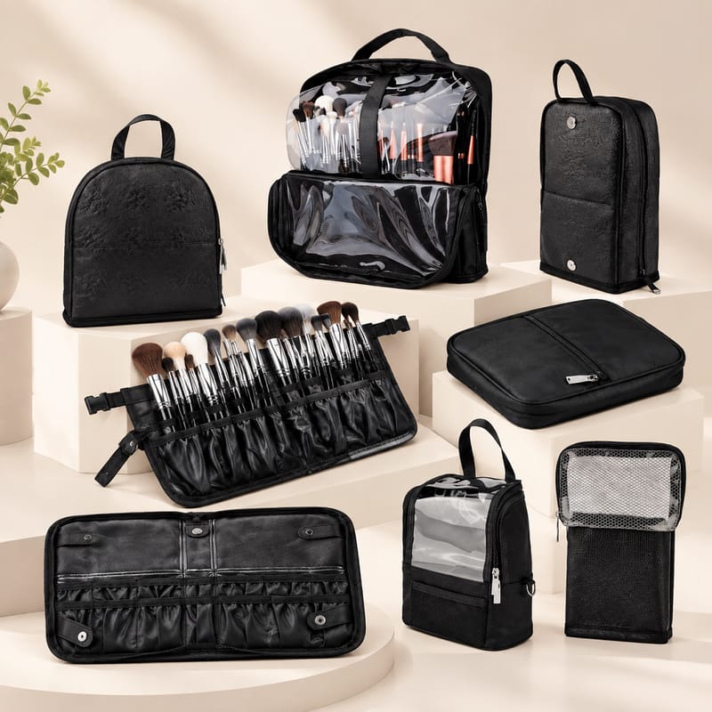 Portable Makeup Artist Bag - Multifunctional Makeup Brush Organizer