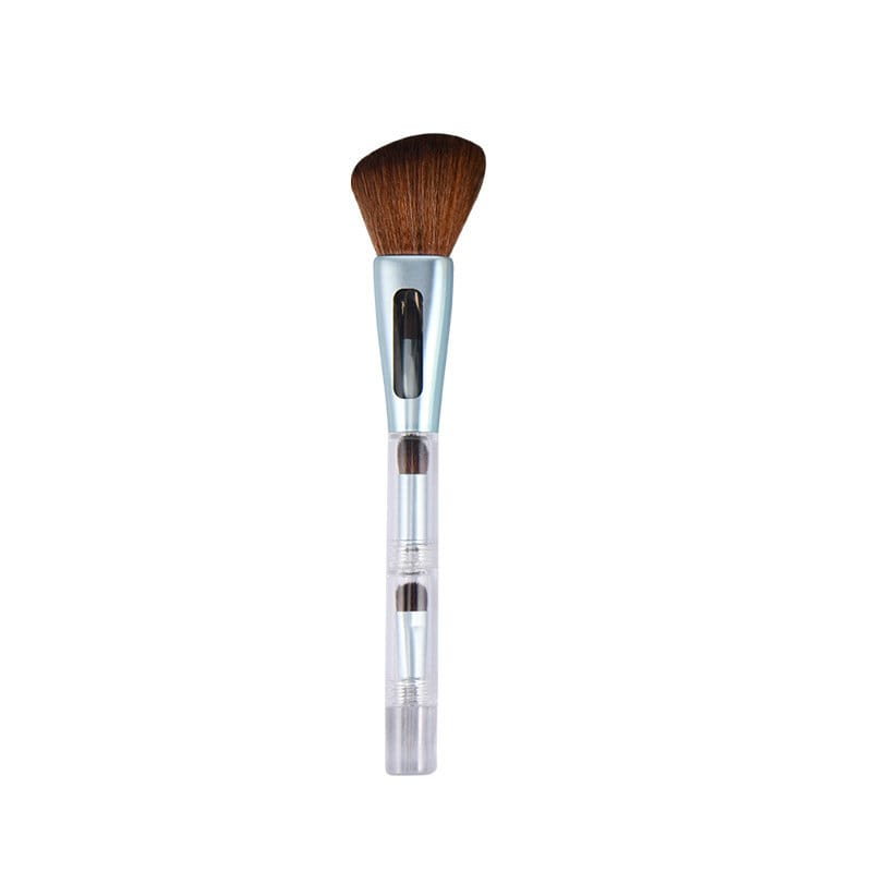 Angled Blue Handle with Brown Brush Head
