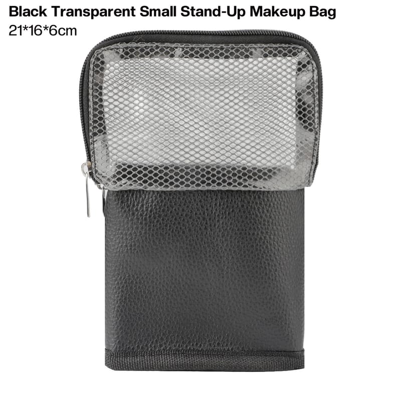 Black Transparent Small Stand-Up Makeup Bag
