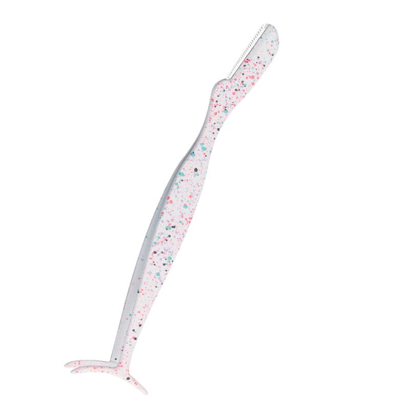 Eyebrow Razor Style - Curved Tip Tweezers, White Dots