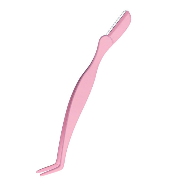 Eyebrow Razor Style - 7-Shaped Curved Tip Tweezers, Pink