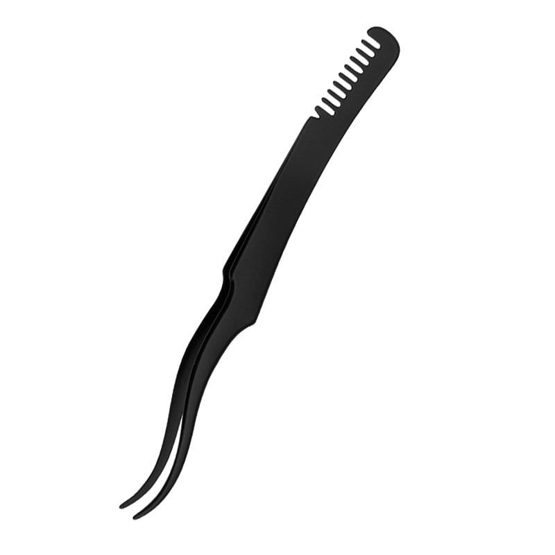 Comb Style - Curved Tip Tweezers, Black