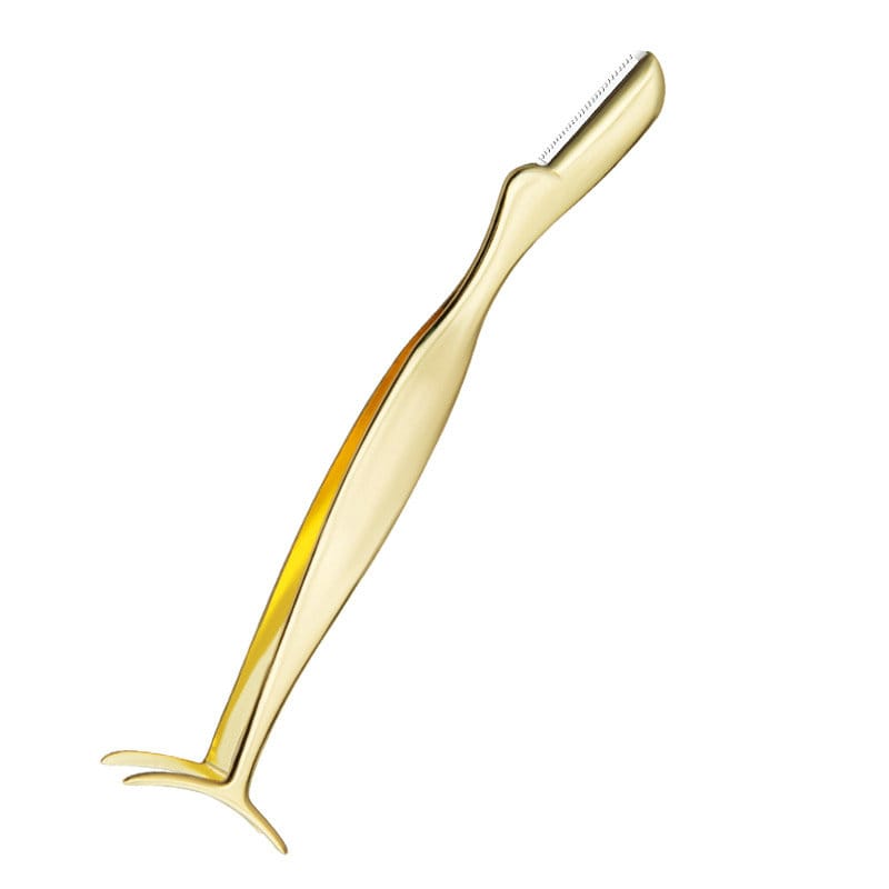 Eyebrow Razor Style - Curved Tip Tweezers, Gold