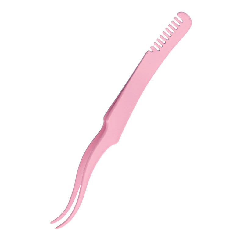 Comb Style - Curved Tip Tweezers, Pink