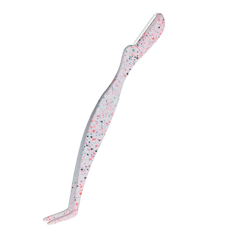 Eyebrow Razor Style - 7-Shaped Curved Tip Tweezers, White Dots