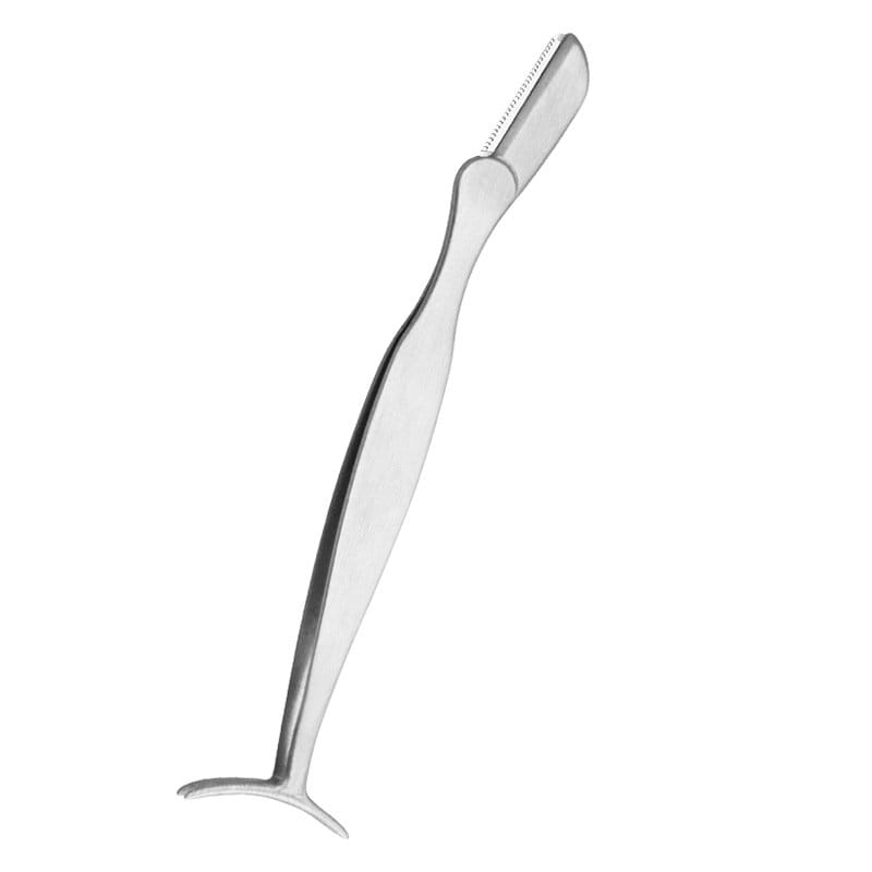 Eyebrow Razor Style - Curved Tip Tweezers, Silver
