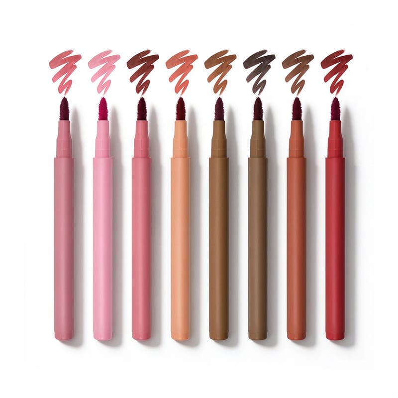 8 Color Liquid Flocking Lip Liner - Highly Pigmented & Waterproof