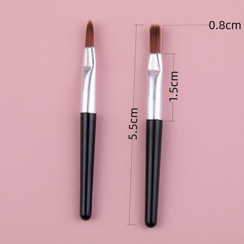 5.5cm Silver Tube Black Handle Lip Brush