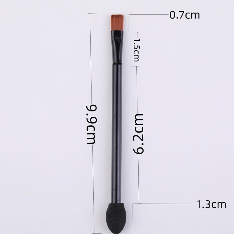 9.6cm Black Tube Black Handle Double-Ended Sponge & Flat Brush
