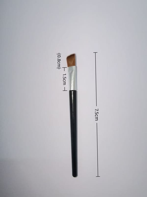 7.5cm Silver Tube Black Handle Angled Brush