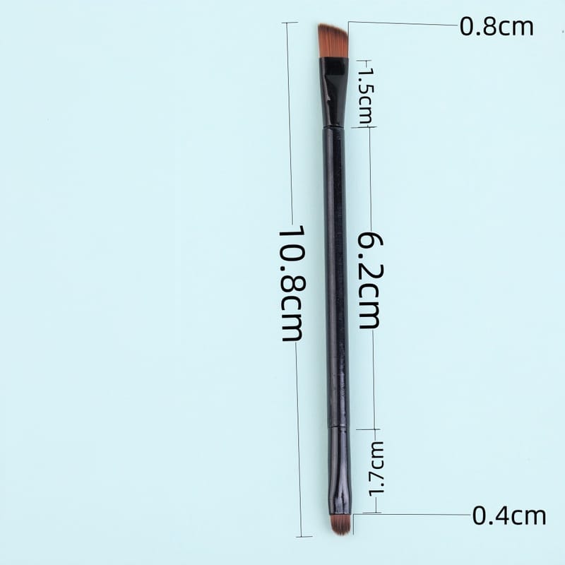 11cm Black Tube Black Handle Double-Ended Lip & Angled Brush