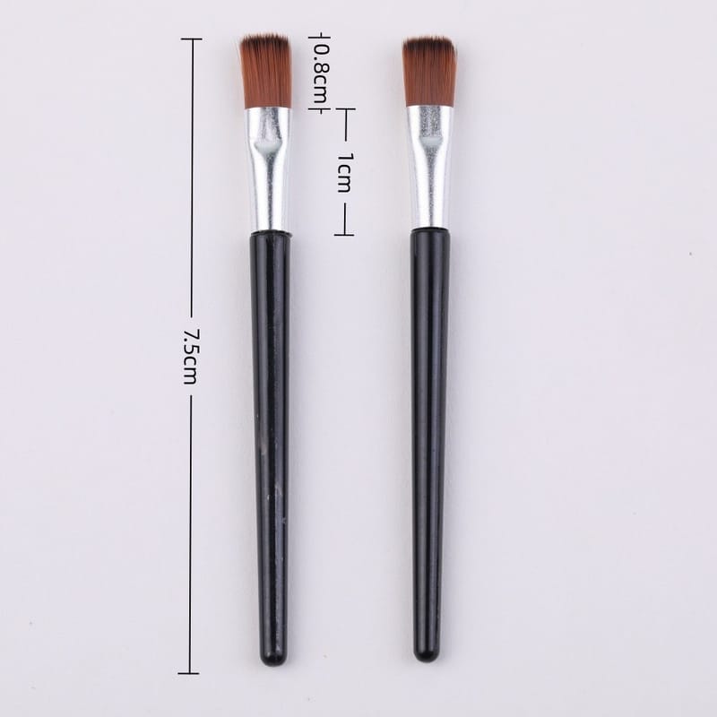 7.5cm Silver Tube Black Handle Flat Brush