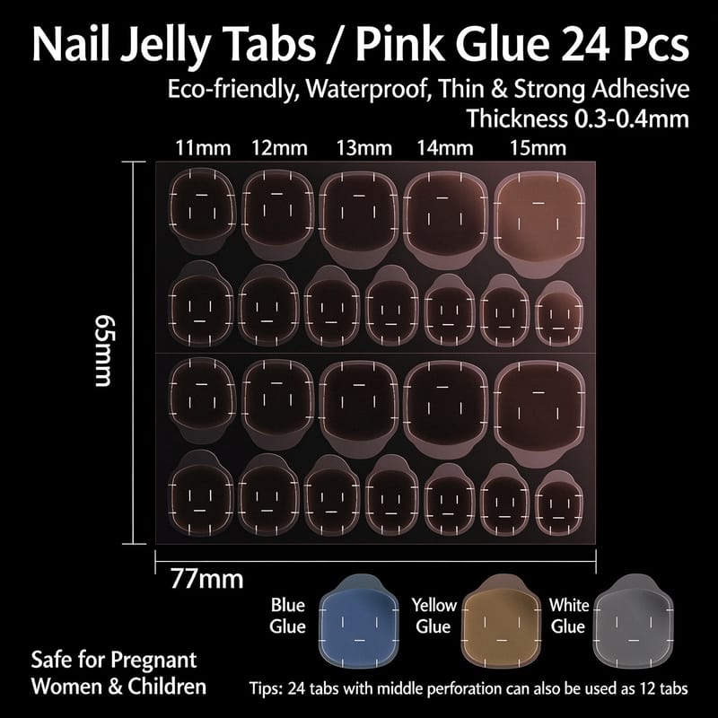 Large Pink Adhesive Tabs &ndash; Size L (0.4mm Thick)