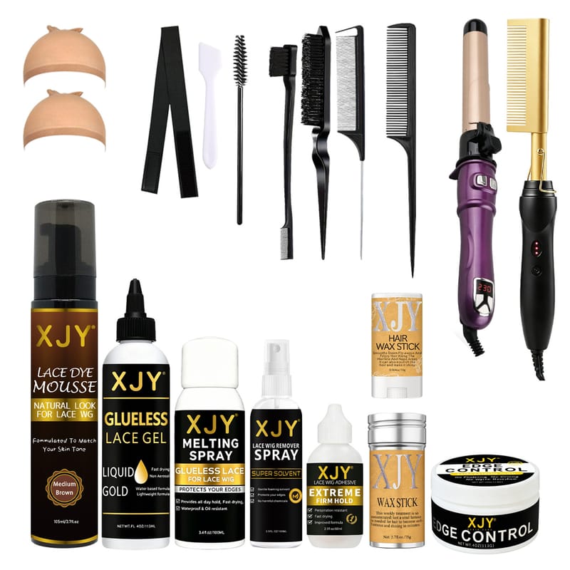 19-Piece Wig Installation Kit - Glue & Styling Tools