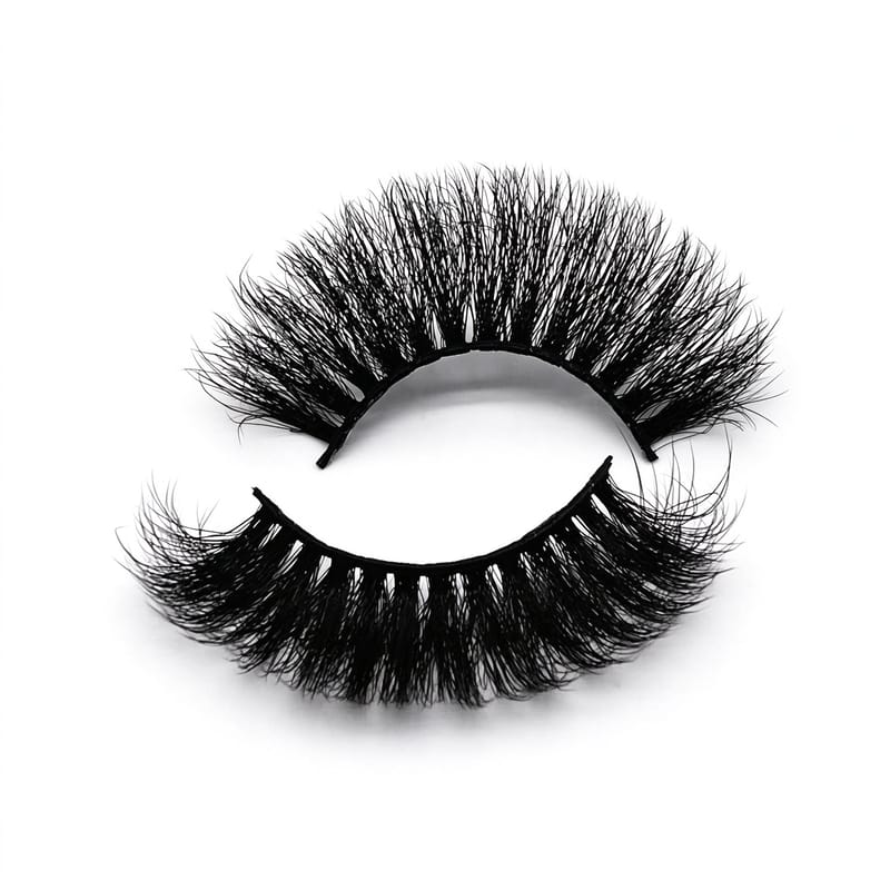B (20mm Faux Mink Lashes) - Wispy Fluffy Layered Curly