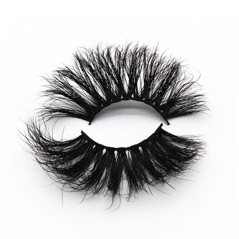 L (28mm Mink Lashes) - Extreme Long Dramatic Fluffy Wispy Messy