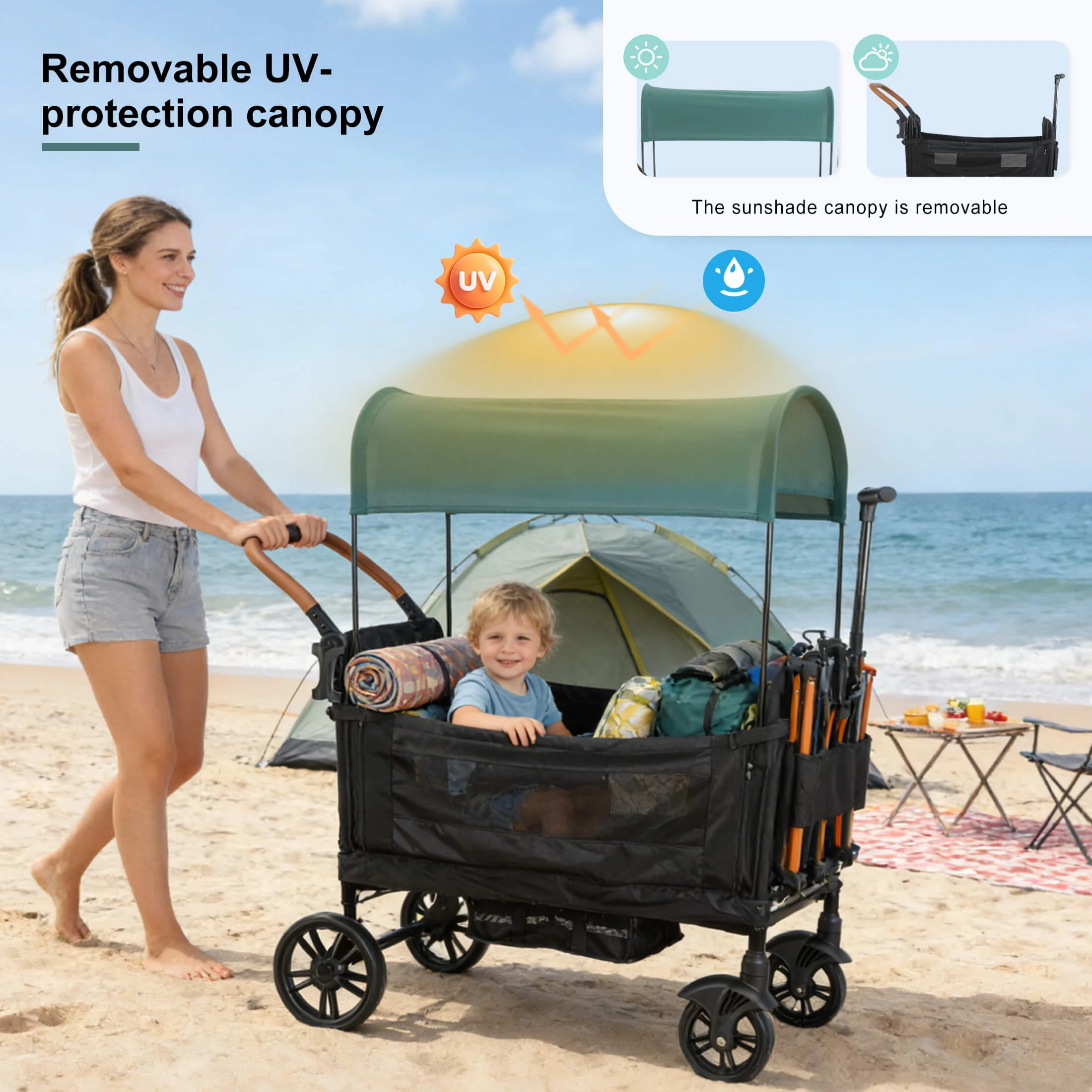 wagon stroller removable canopy