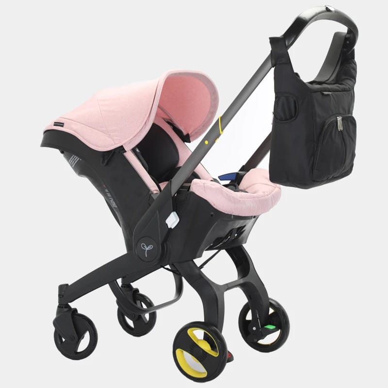 4-in-1 Baby Stroller Travel System (Pink) + Free Mommy Bag