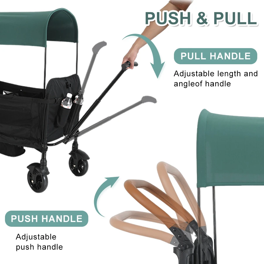 wagon stroller push and pull mode