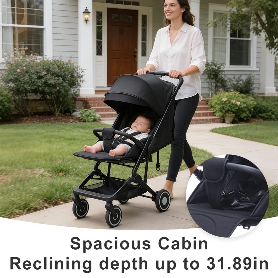 Compact Folding Baby Stroller-adjustable